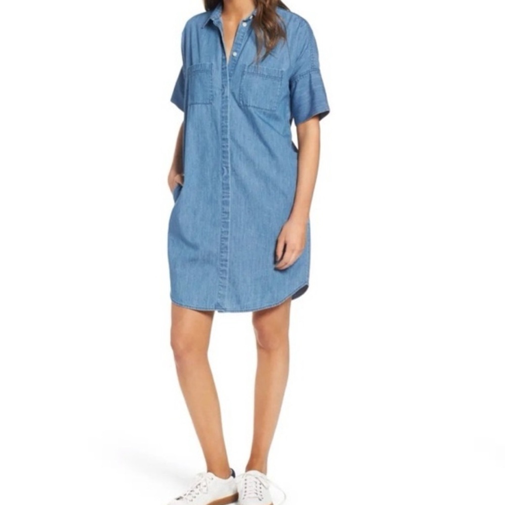 Madewell Chambray Courier  Shirt Dress